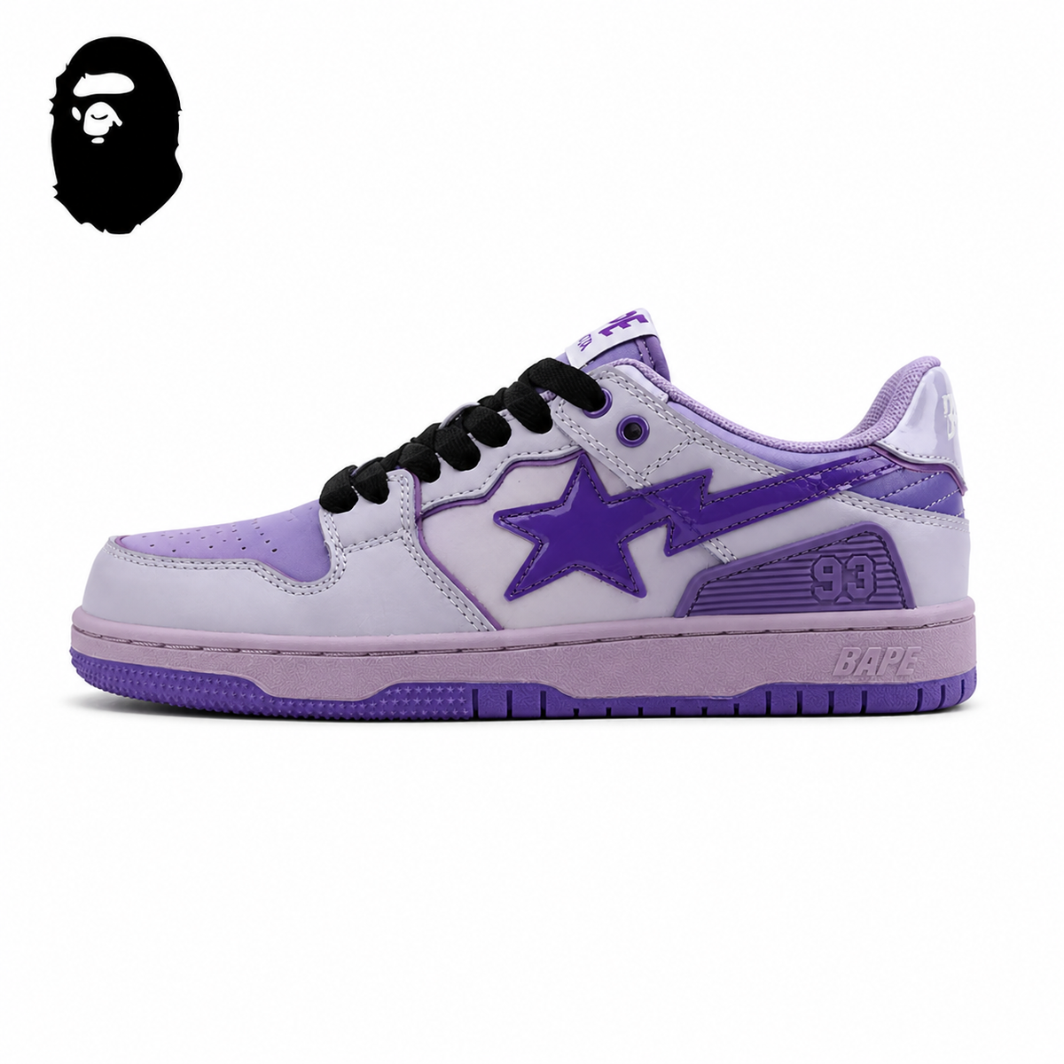 BAPE STA Tokyo Low-Top Sneakers - Lavender Purple