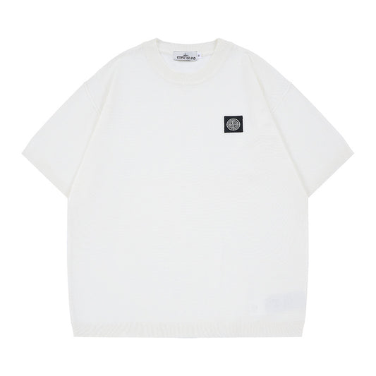 ST0NE lSLAND Classic Compass Patch Knit Short-Sleeve T-Shirt #3