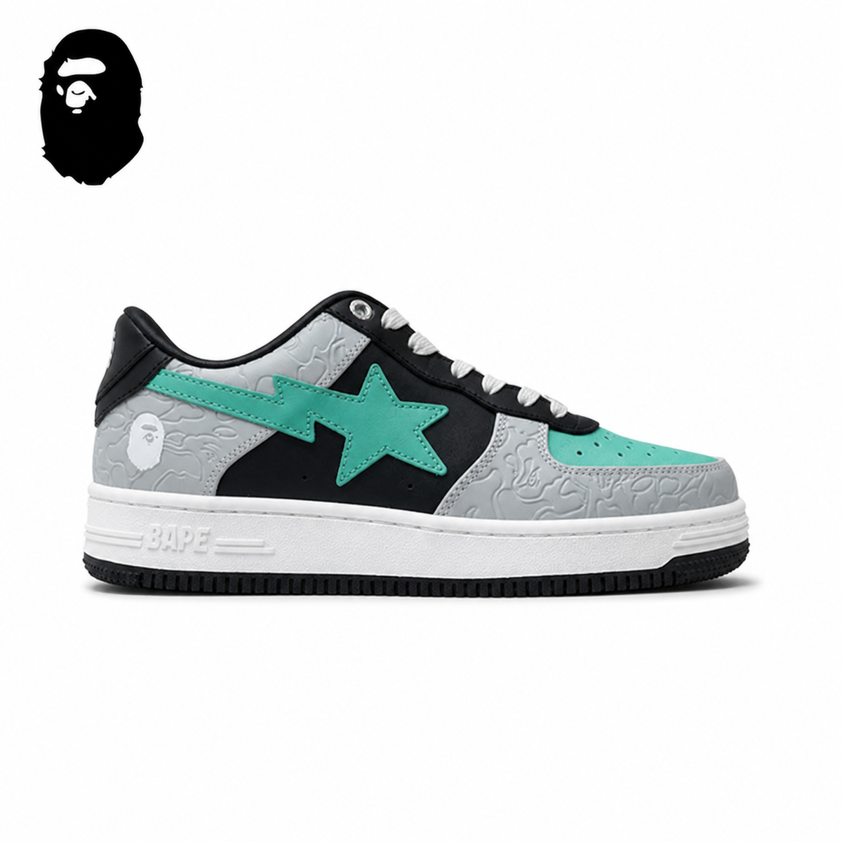 BAPE STA Tokyo Low-Top Sneakers - Black/Mint