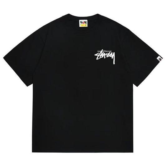 BAPE x Stussy Back Logo Men's T-Shirt - Black