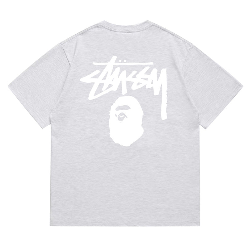 BAPE x Stussy Back Logo Men's T-Shirt - Black