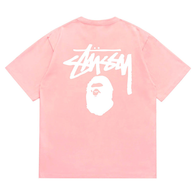 BAPE x Stussy Big Logo Men's T-Shirt - Red