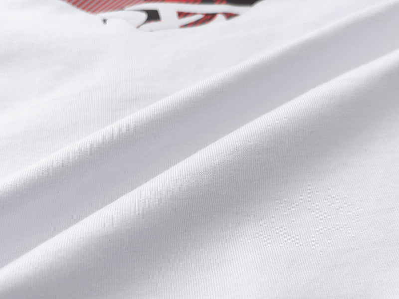 BAPE Red Stroke Camo Big Ape Head Men's T-Shirt - White