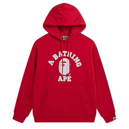BAPE College Ape Head Hoodie - Black & Red