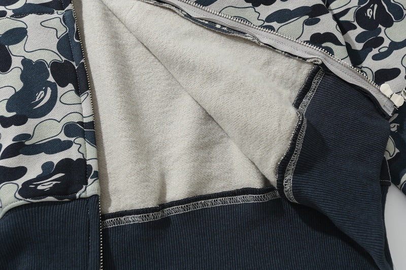 BAPE Camo Shark Hoodie - Grey Blue & Khaki