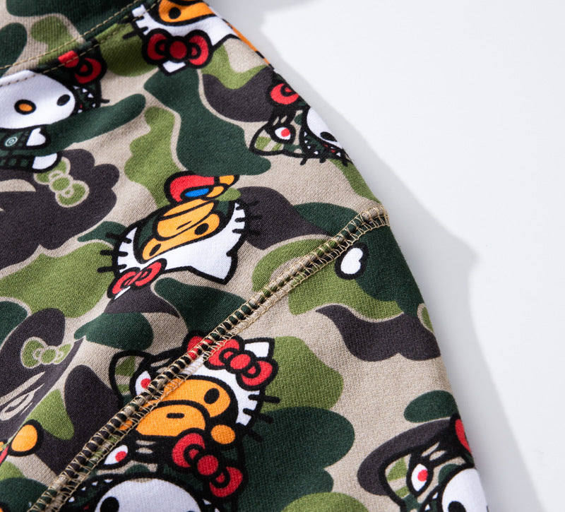 BAPE Hello Kitty Camo Hoodie - Green & Pink