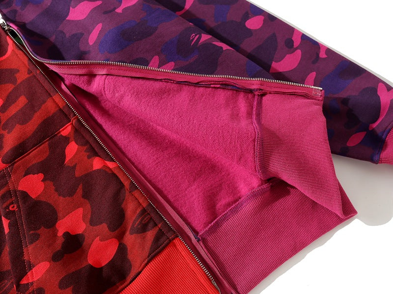 BAPE Camo Shark Spliced Zip Hoodie - Two-Tone
