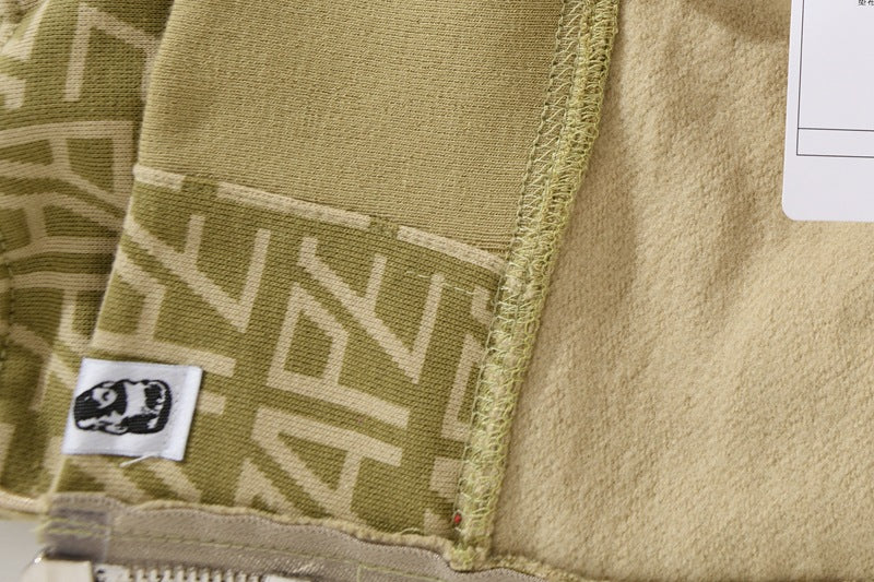BAPE Logo Color Camo Shark Zip Hoodie - Khaki