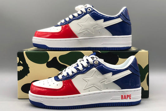 Women's BAPE STA Low-Top Sneakers - White/Navy/Red