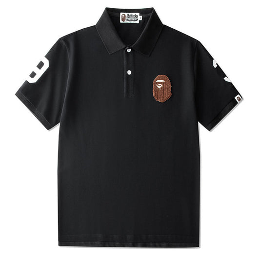 BAPE Embroidered Ape Head Men's Polo Shirt - White