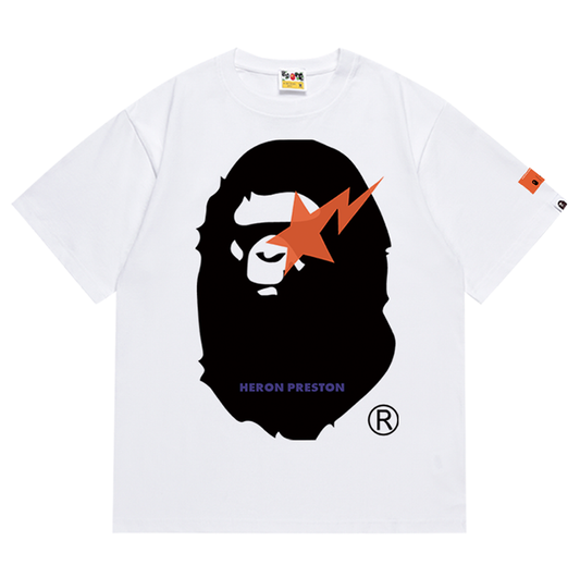 BAPE x Heron Preston Lightning Ape Head Men's T-Shirt - Blue