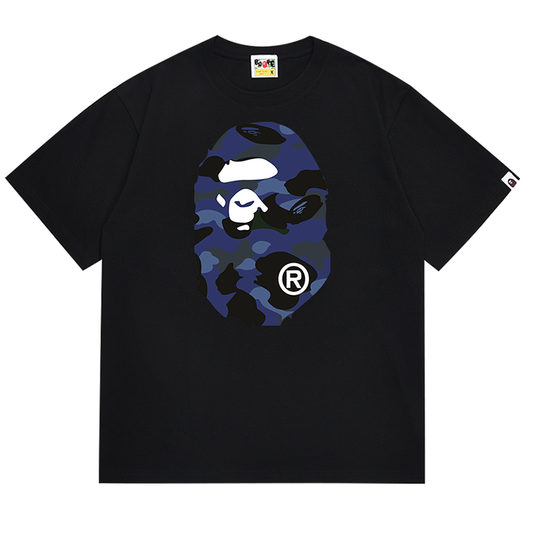 BAPE Blue Camo Side Big Ape Head Men's T-Shirt - White