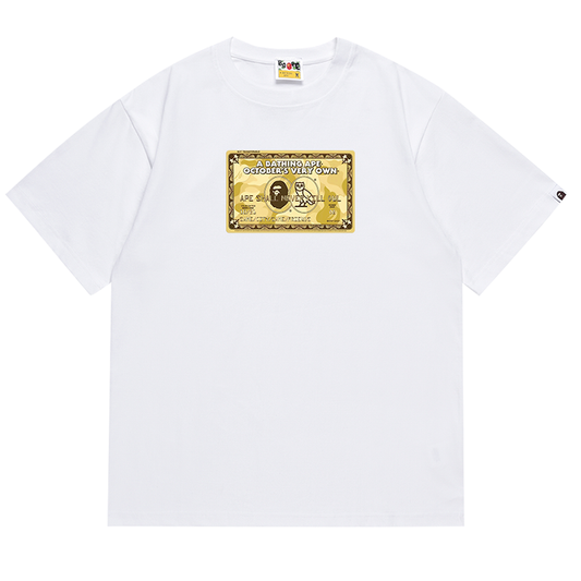 BAPE x OVO Card Back Print Men's T-Shirt - Black