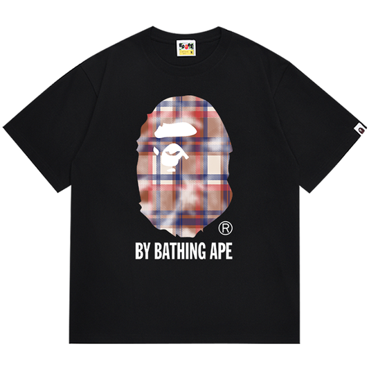 BAPE Bleach Check Ape Head Men's T-Shirt - White