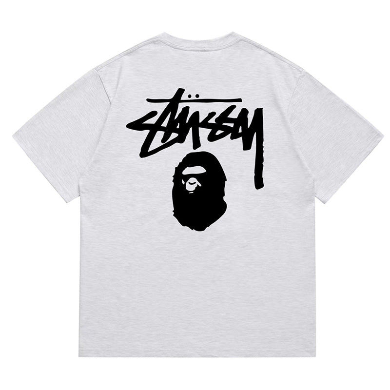 BAPE x Stussy Small Logo Men's T-Shirt - White