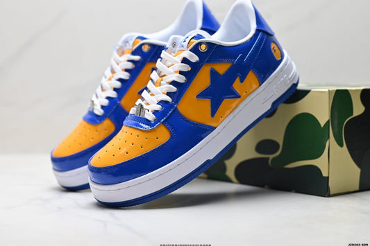 BAPE STA Color Block Low-Top Sneakers - Blue/Orange