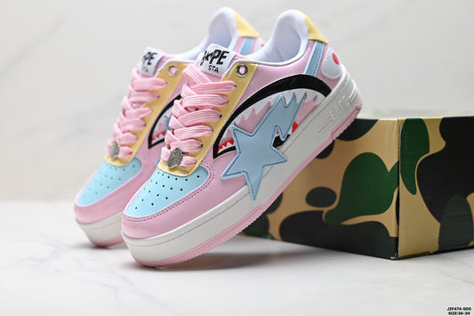 BAPE STA Pastel Low-Top Sneakers - Pink/Blue