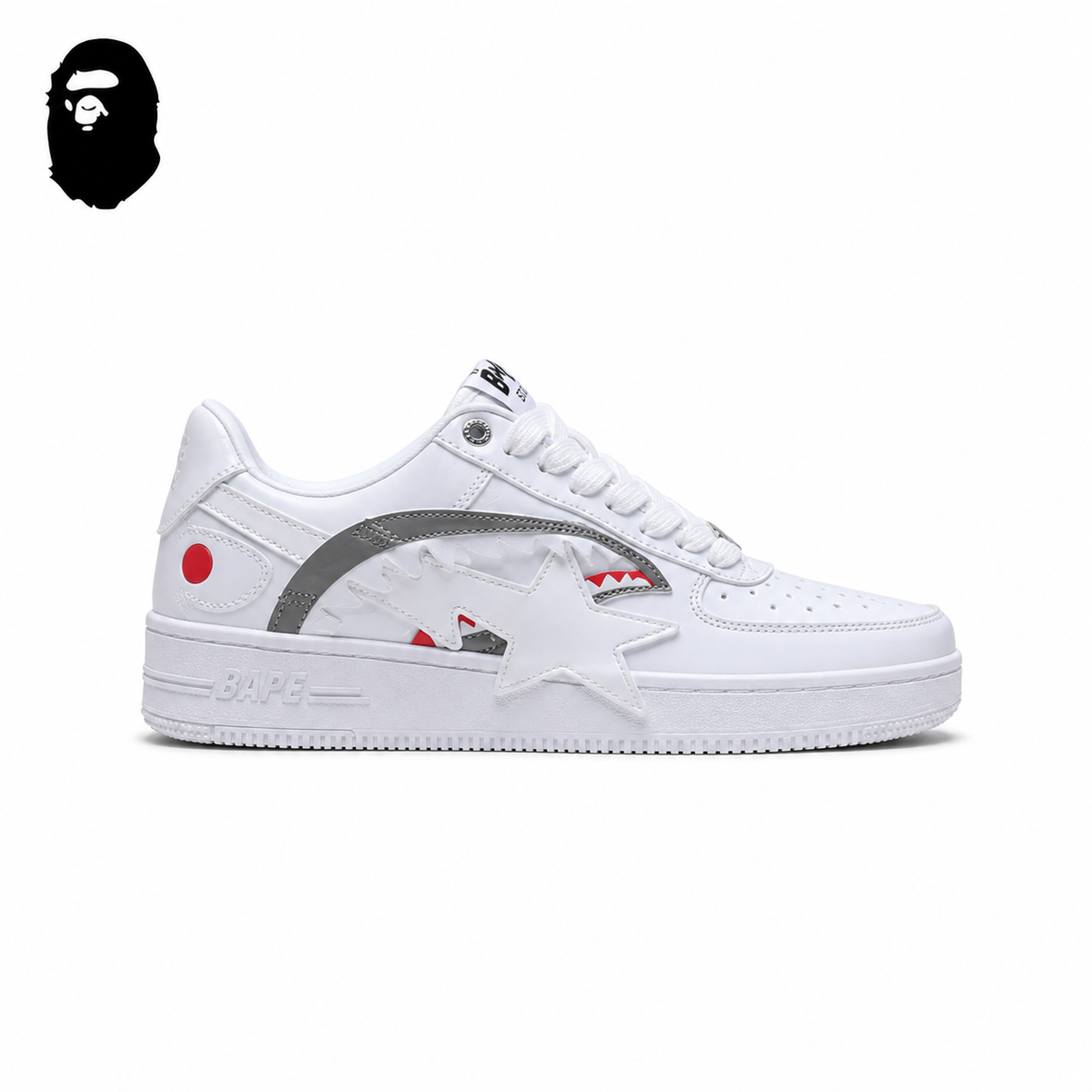 BAPE STA Pastel Low-Top Sneakers - White/Gray