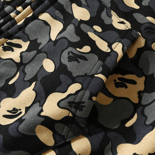 BAPE Black Camo Double-Hood Shark Zip Hoodie