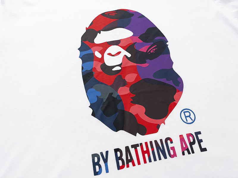 BAPE Multicolor Camo Ape Head Men's T-Shirt - Black