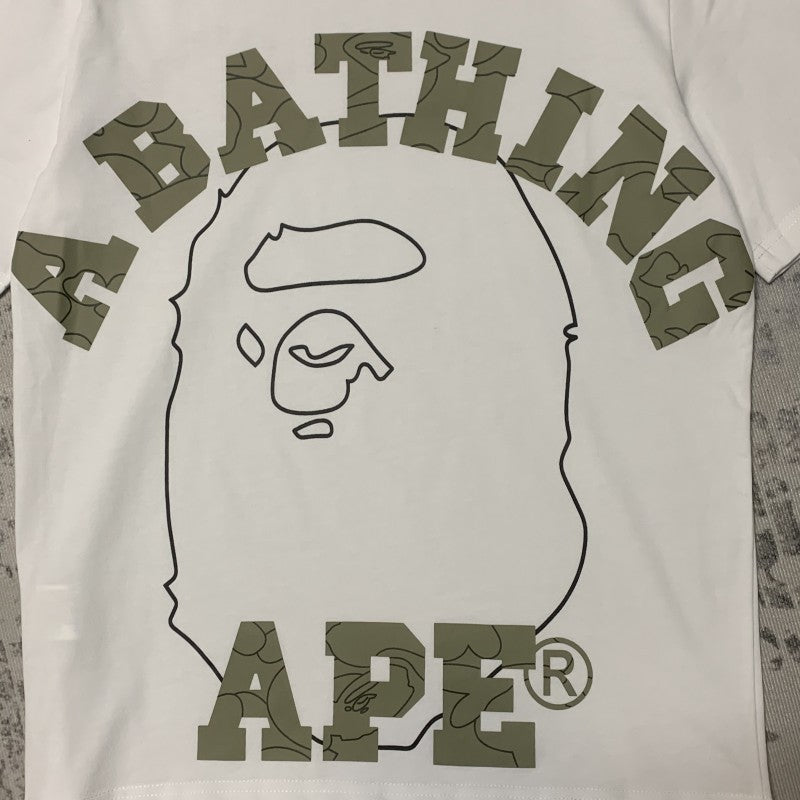 BAPE Outline College Ape Head Men's T-Shirt - White