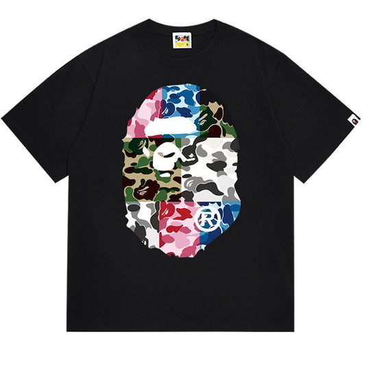 BAPE Multicolor ABC Camo Big Ape Head Men's T-Shirt - White