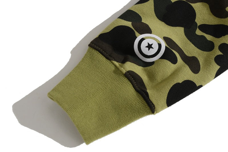 BAPE Green Camo Shark Hoodie