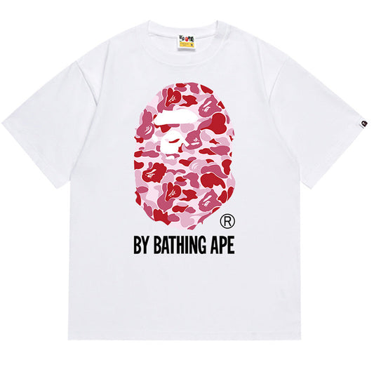 BAPE Green ABC Camo Ape Head Men's T-Shirt - Black