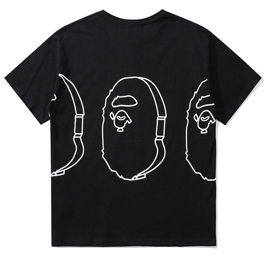 BAPE Triple Outline Ape Head Men's T-Shirt - Black