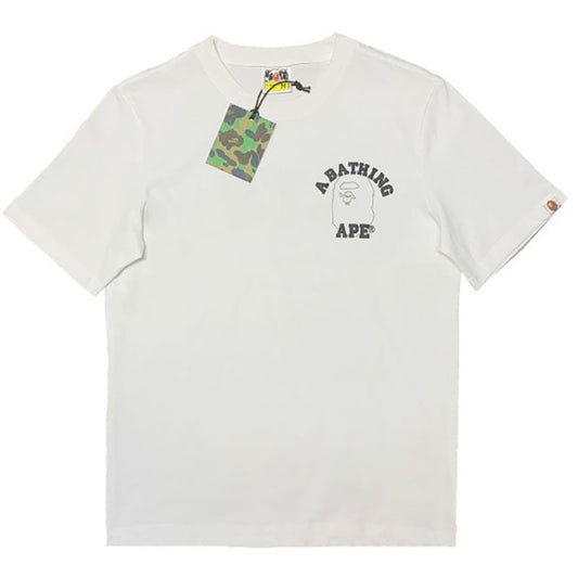 BAPE Outline College Ape Head Men's T-Shirt - White