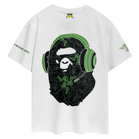 BAPE x Razer Headphones Ape Head Men's T-Shirt - Black