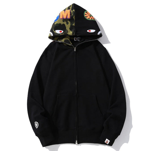 BAPE Camo Shark Hoodie - Black, Grey & Red