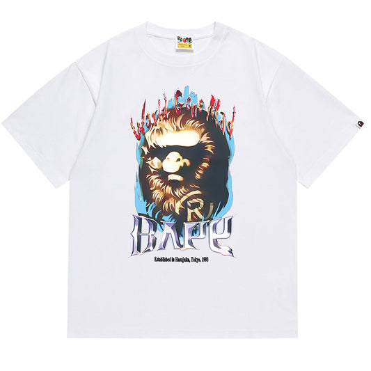BAPE Mad Ape Flame Men's Graphic T-Shirt - Black