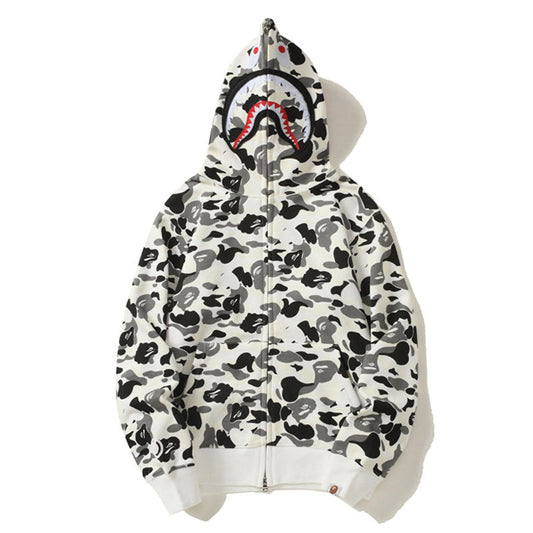 BAPE White Camo Shark Hoodie