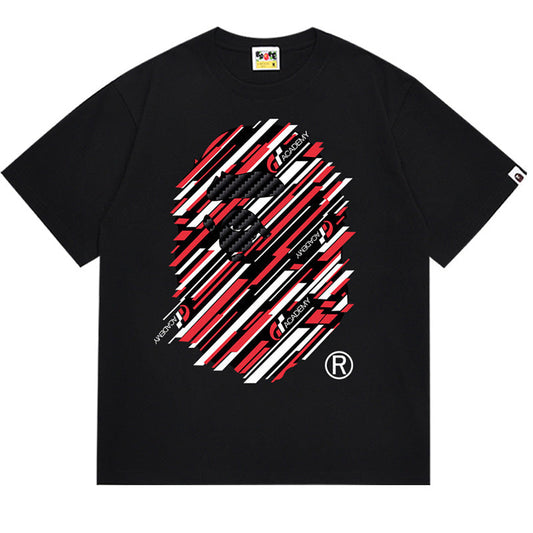 BAPE x Gran Turismo Stripe Ape Head Men's T-Shirt - White