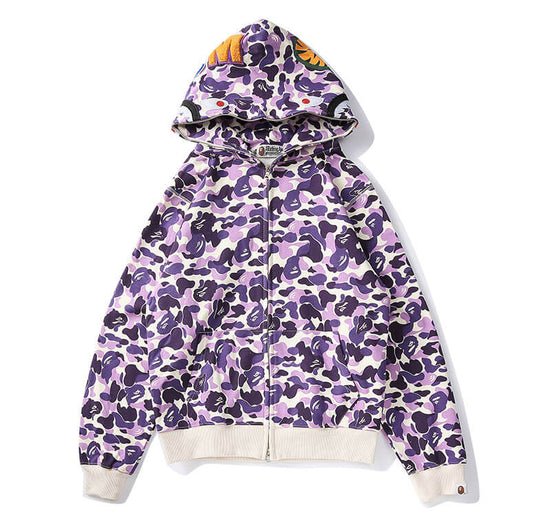 BAPE Purple Camo Shark Hoodie