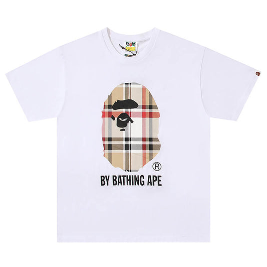 BAPE Plaid Ape Head Men's Graphic T-Shirt - Black