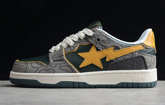 Human Made x BAPE STA SK8 Sneakers - Gray/Mustard
