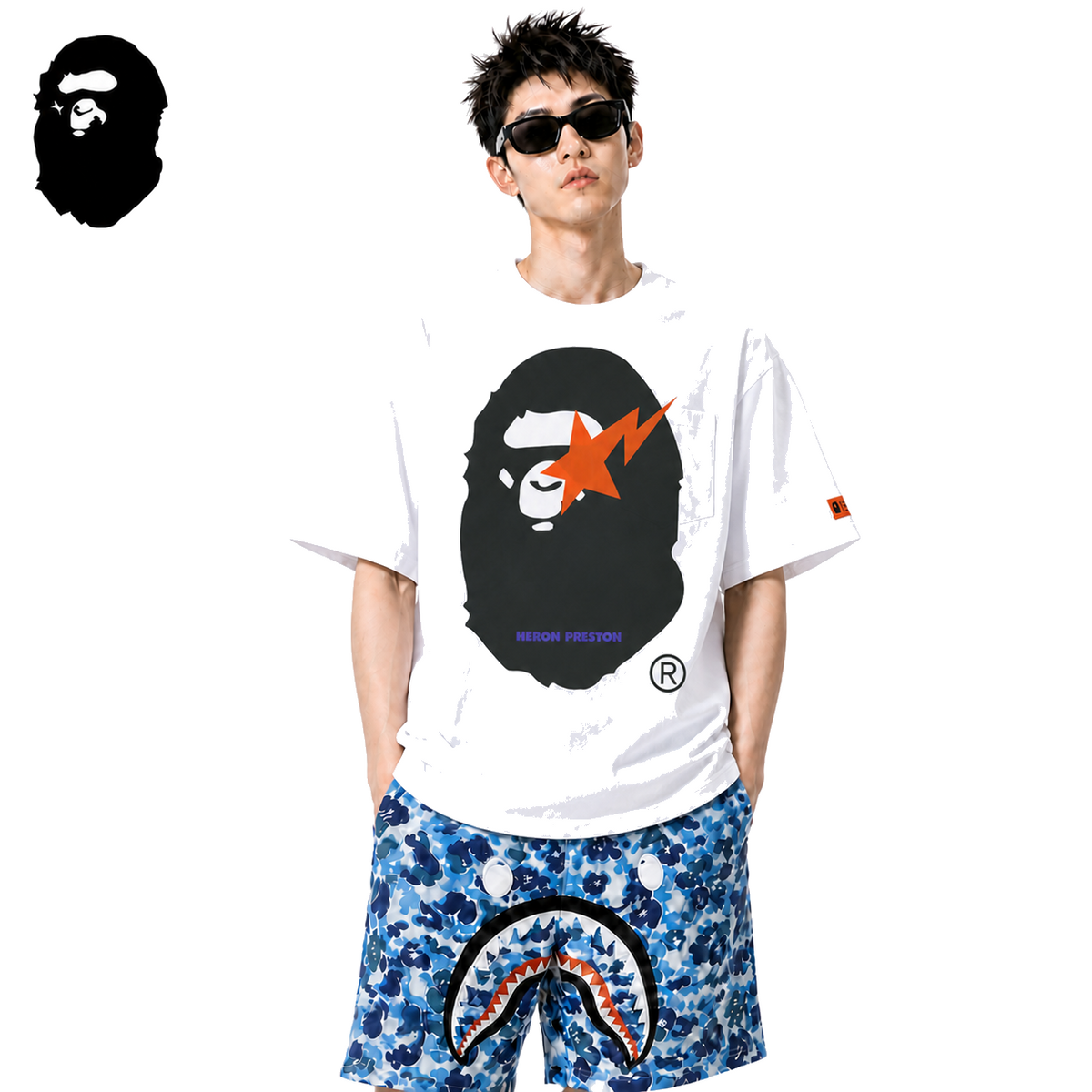 BAPE Lightning Ape Head Men's Graphic T-Shirt - White