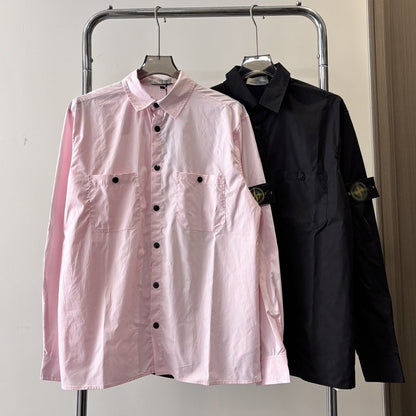 Stone Island Unisex loose-fit casual long-sleeve shirt