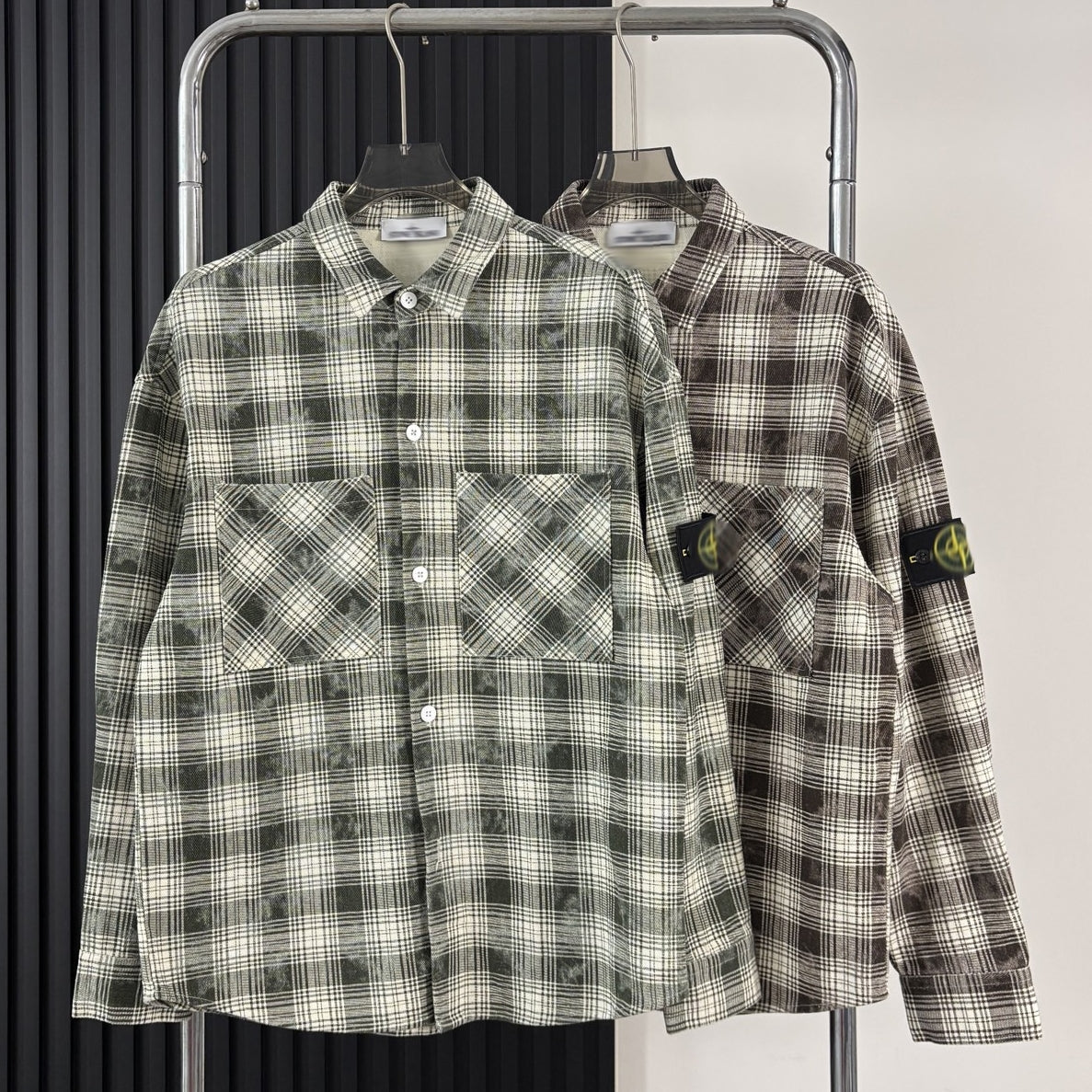Stone Island High-quality plaid shirt