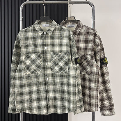 Stone Island High-quality plaid shirt
