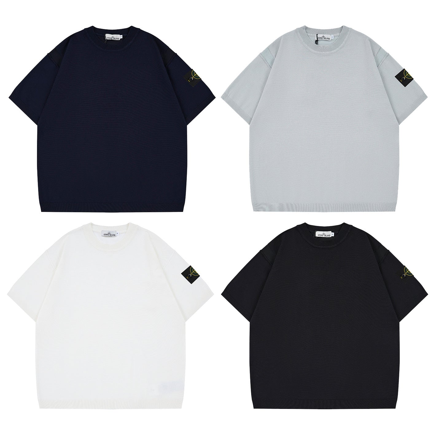 ST0NE lSLAND Classic Compass Patch Knit Short-Sleeve T-Shirt