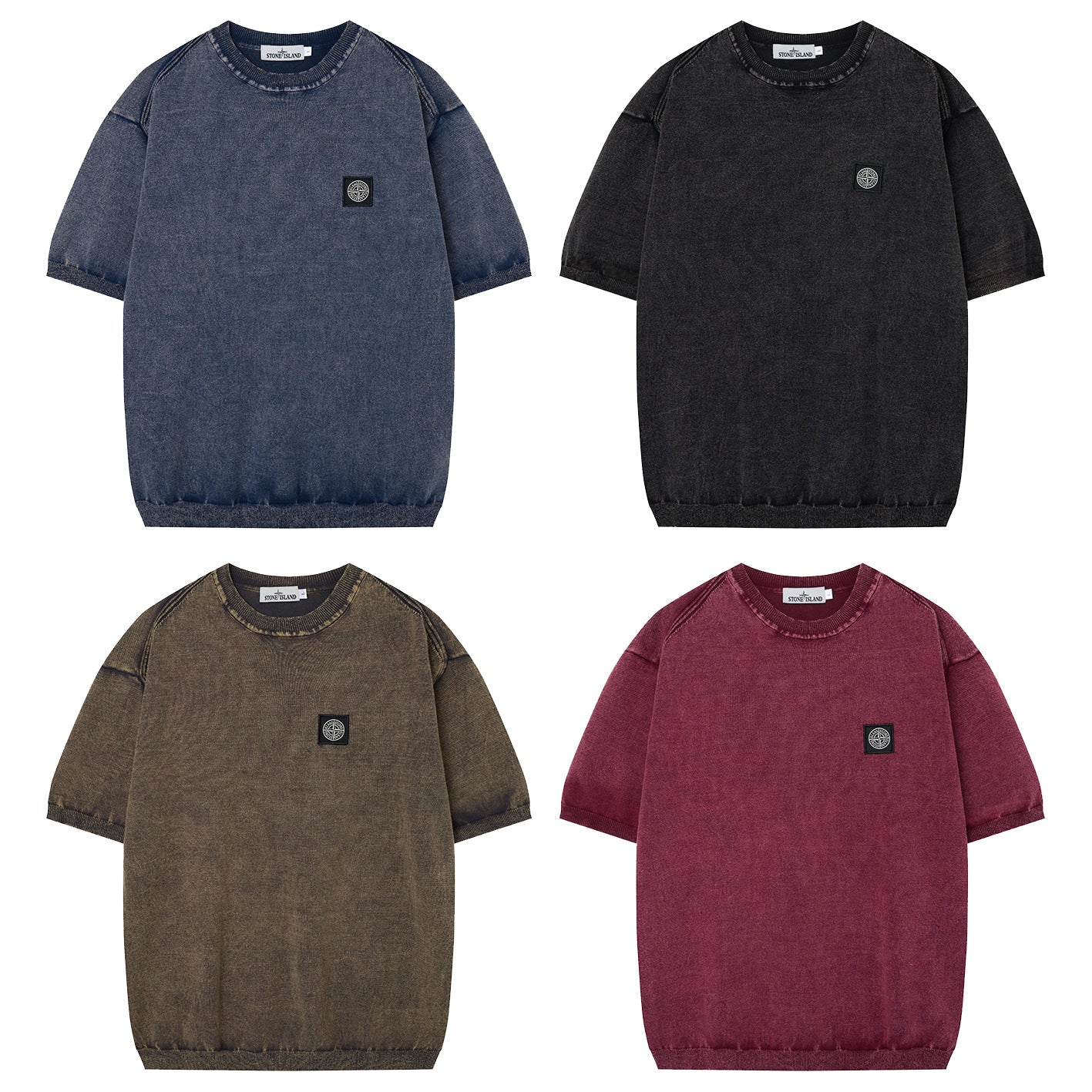 ST0NE lSLAND Classic Compass Patch Knit Short-Sleeve T-Shirt #2