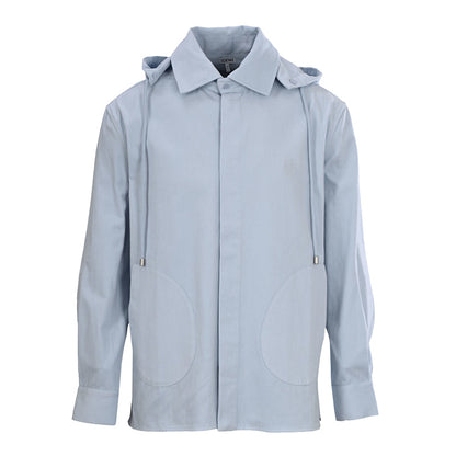 Lowe Cotton Long-Sleeve Hooded Shirt Jacket with Detachable Panels