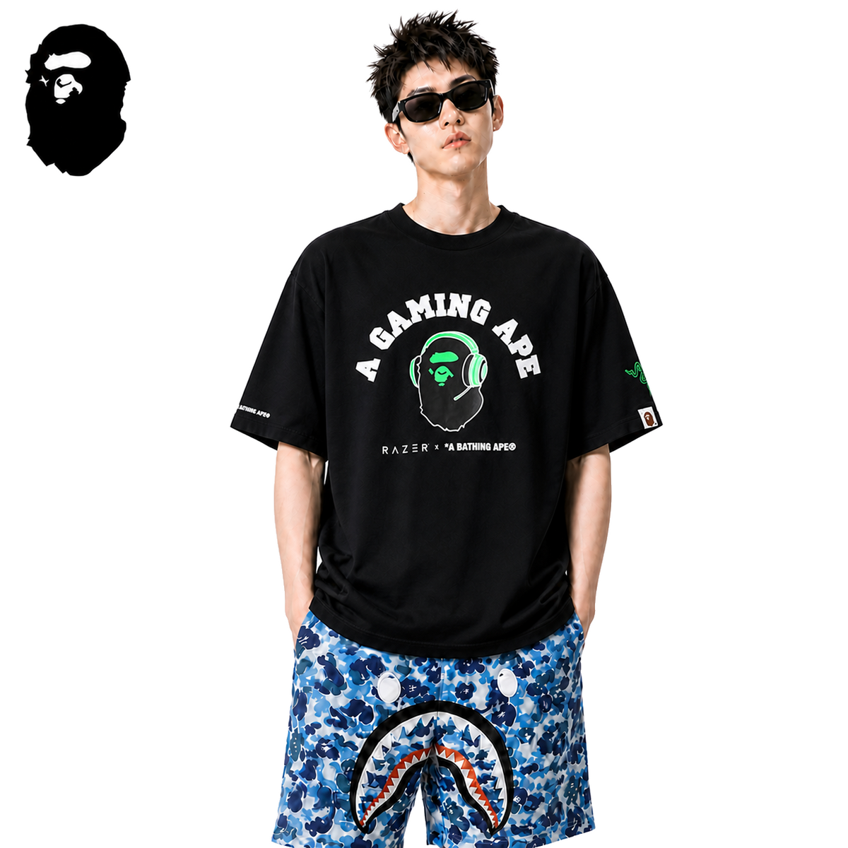 BAPE x Razer Gaming Ape Men's T-Shirt - Black