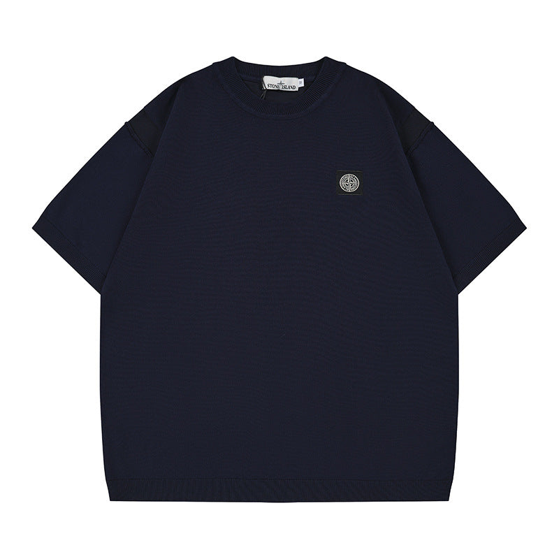 ST0NE lSLAND Classic Compass Patch Knit Short-Sleeve T-Shirt #3
