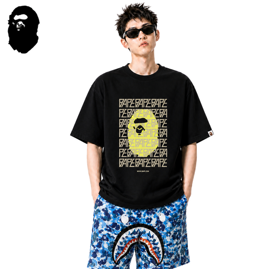 BAPE Monogram Ape Head Men's Graphic T-Shirt - Black