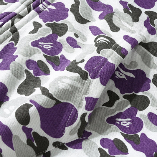 BAPE Purple Camo Double-Hood Shark Zip Hoodie