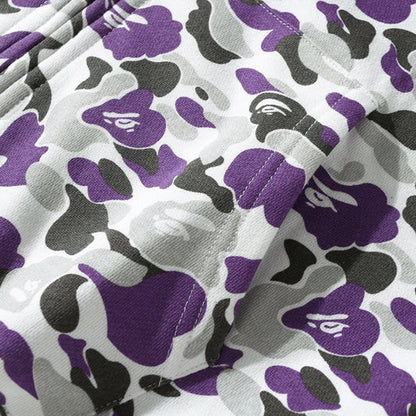 BAPE Purple Camo Double-Hood Shark Zip Hoodie